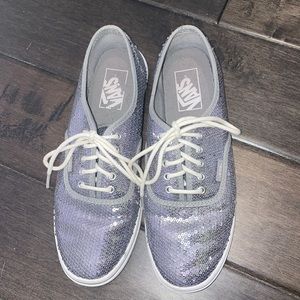 Gray Sequined Vans